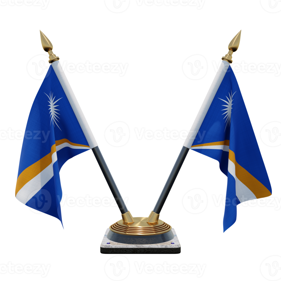 Marshall Islands 3d illustration Double V Desk Flag Stand png
