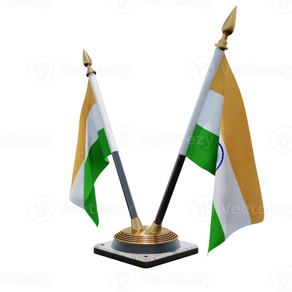 India 3d illustration Double V Desk Flag Stand png