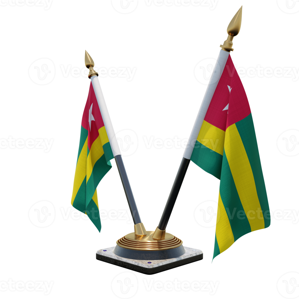 Togo 3d illustration Double V Desk Flag Stand png