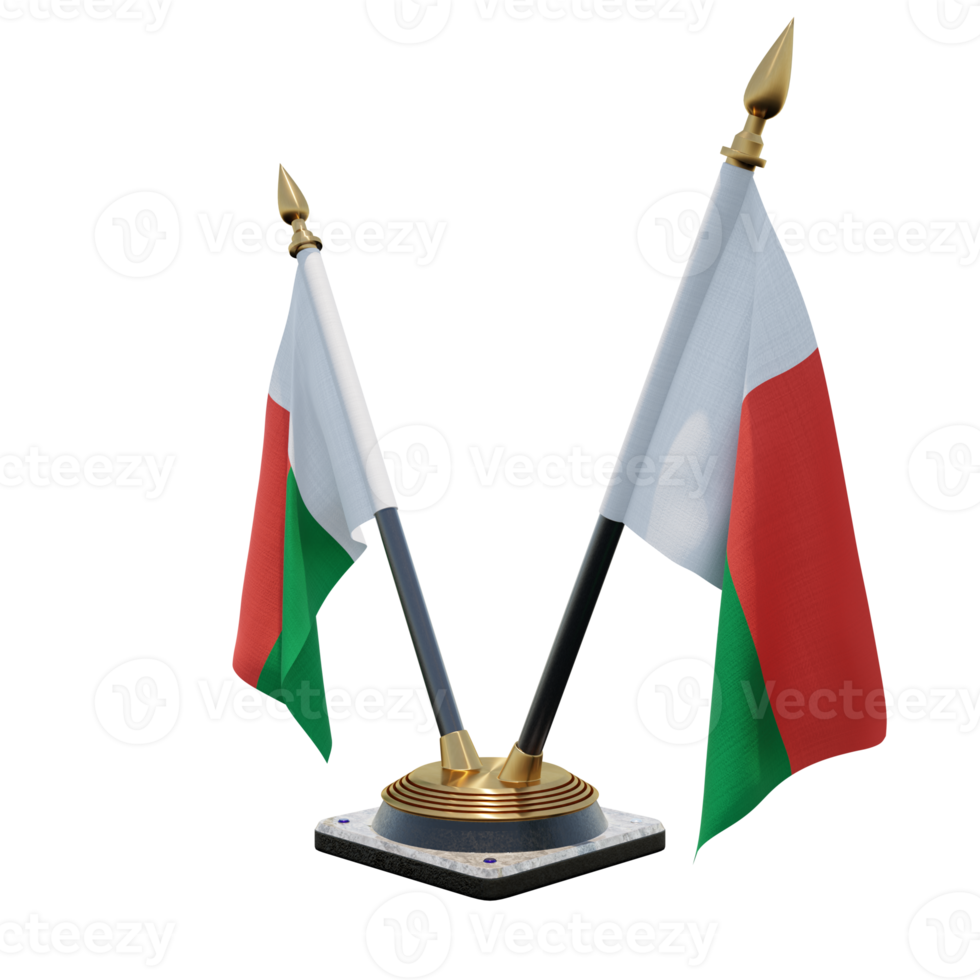 Madagascar 3d illustration Double V Desk Flag Stand png