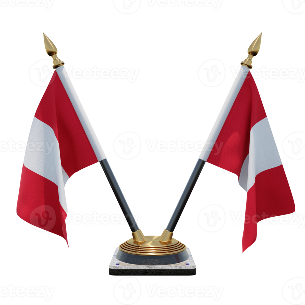 Peru 3d illustration Double V Desk Flag Stand png