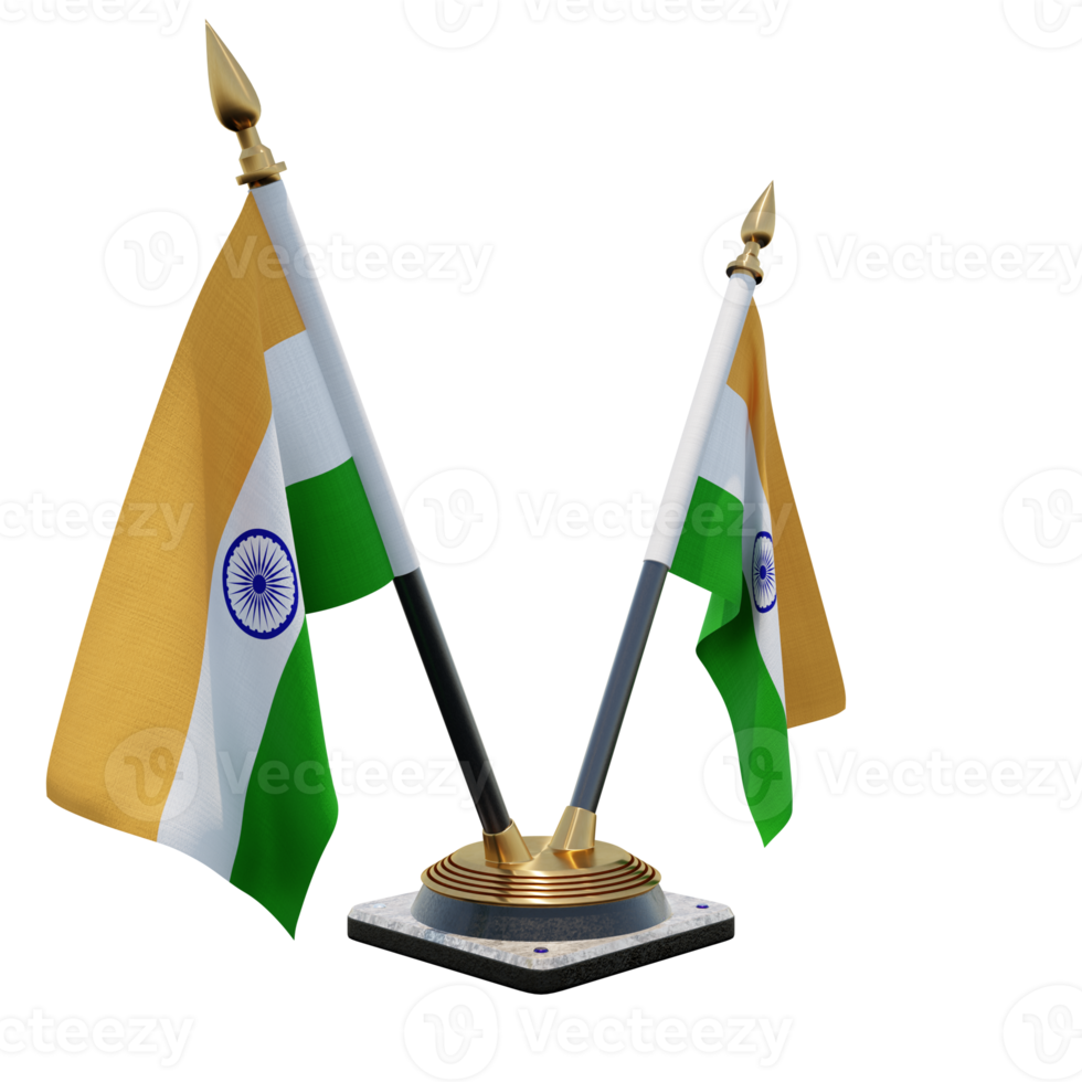 India 3d illustration Double V Desk Flag Stand png