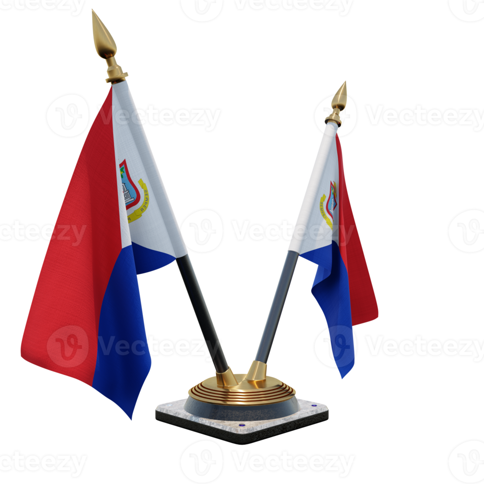 Sint Maarten 3d illustration Double V Desk Flag Stand png