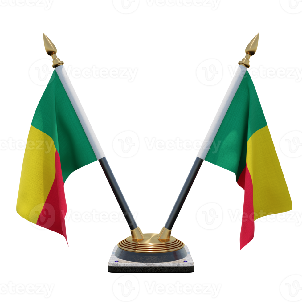 Benin 3d illustration Double V Desk Flag Stand png
