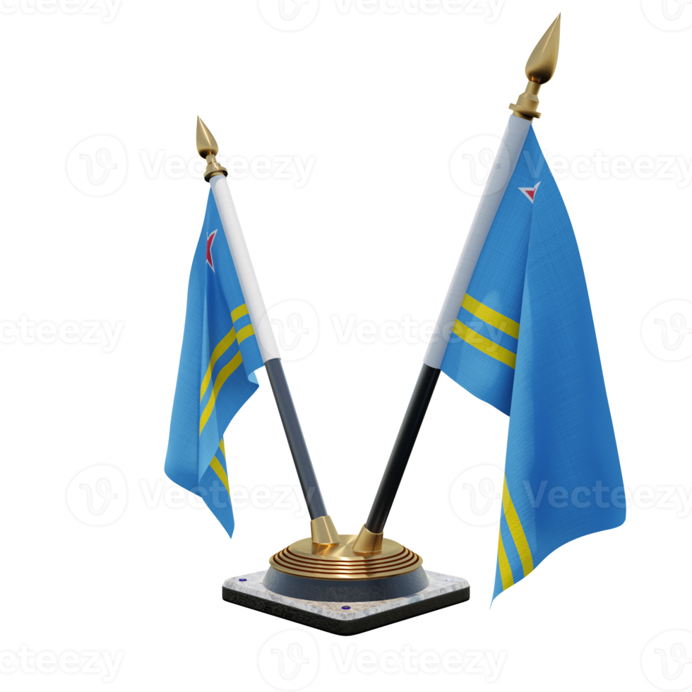 Aruba 3d illustration Double V Desk Flag Stand png
