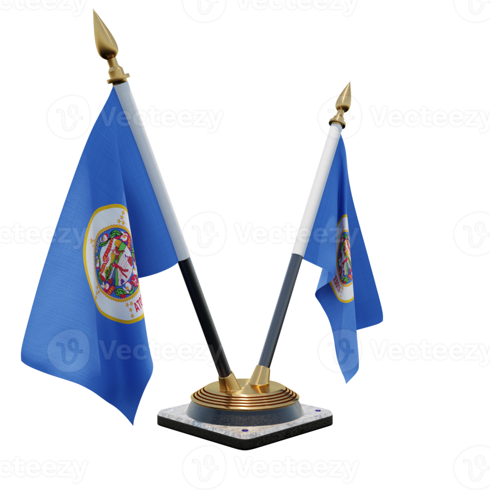 Minnesota 3d illustration Double V Desk Flag Stand png