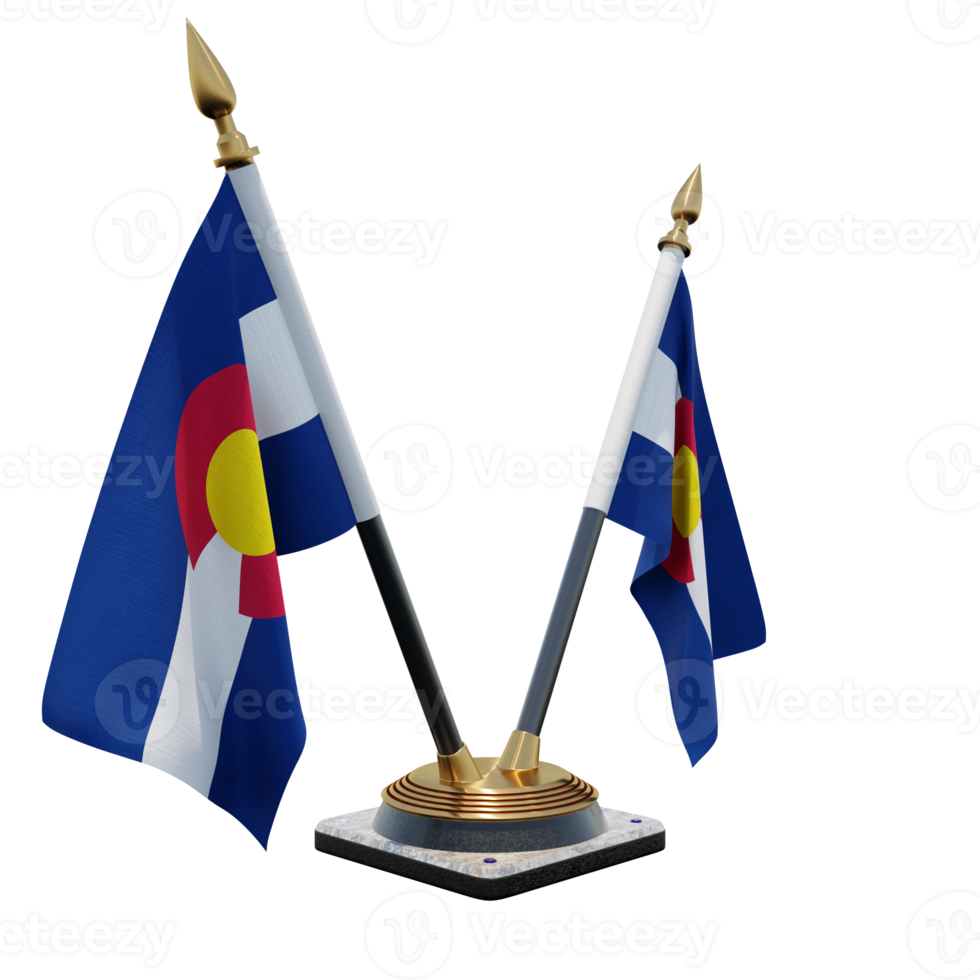 Colorado 3d illustration Double V Desk Flag Stand png