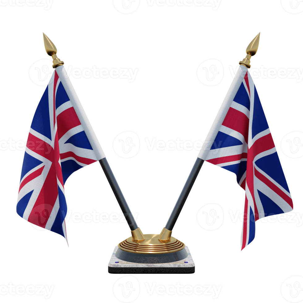 royaume uni illustration 3d double v support de drapeau de bureau png