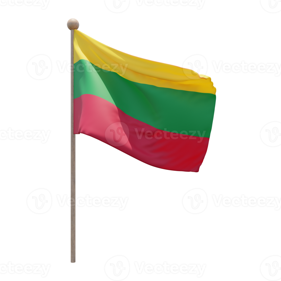 aero 3d-illustration flagge auf der stange. Fahnenmast aus Holz png