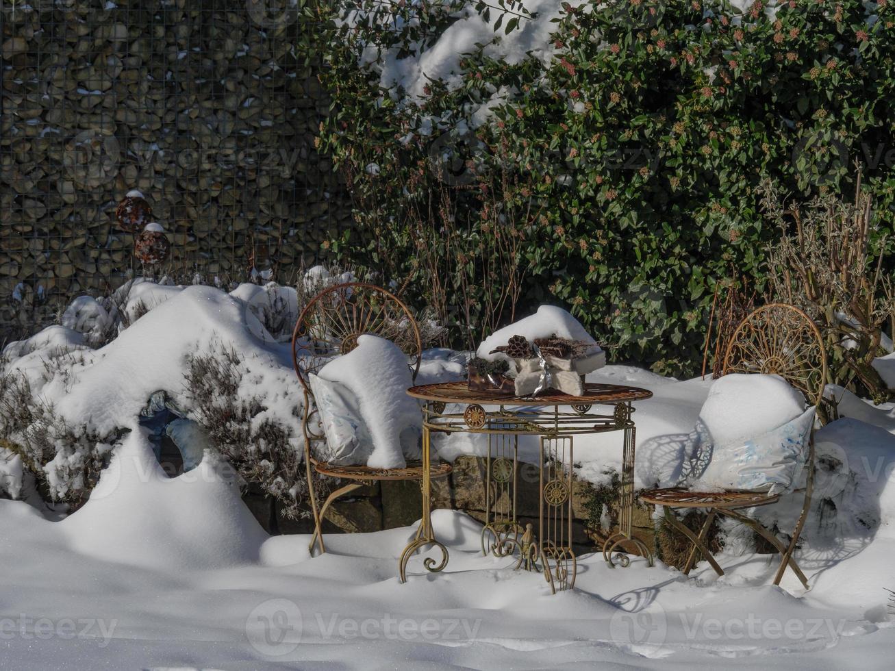 winter time in a german village photo