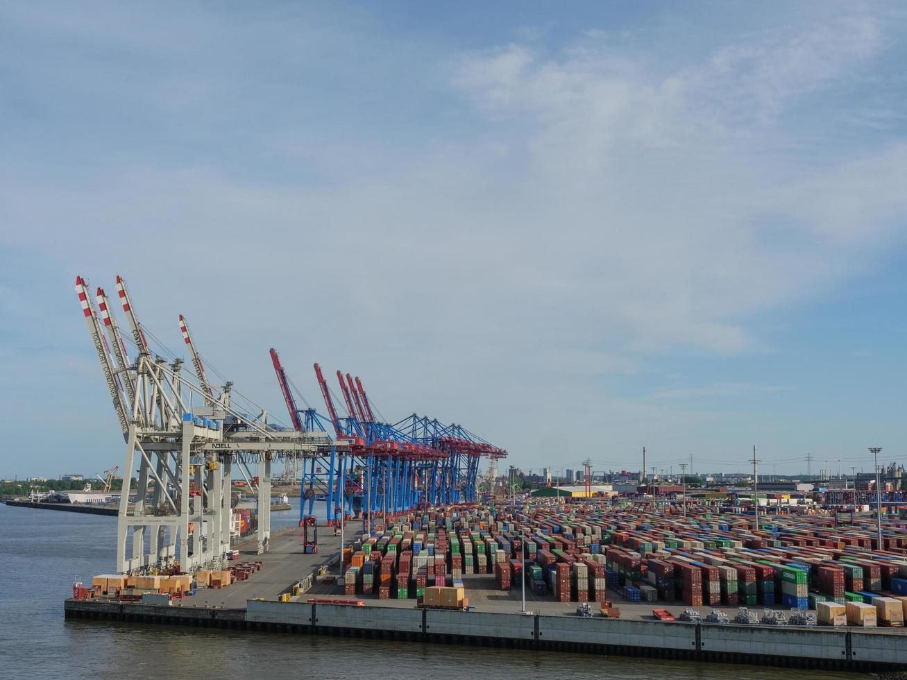 hamburg,germany,2022-the port of Hamburg and the river elbe photo