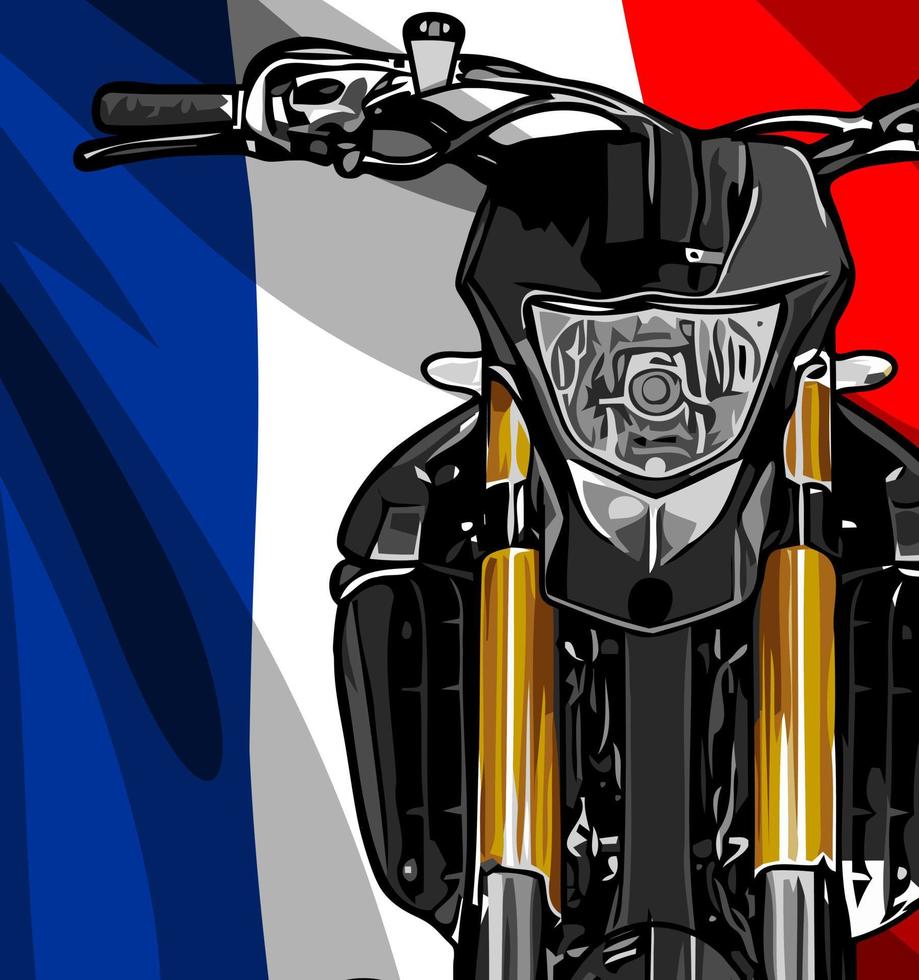 motorcycle front view and flag vector