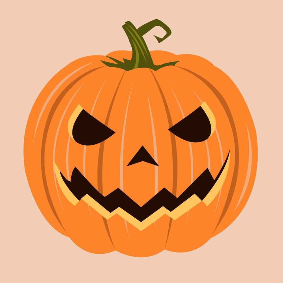 Halloween pumpkin head vector illustration for graphic design and decorative element