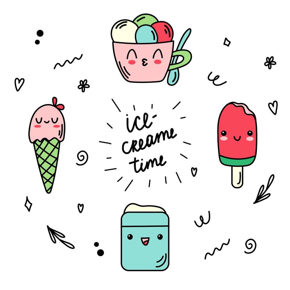 Ice cream time vector