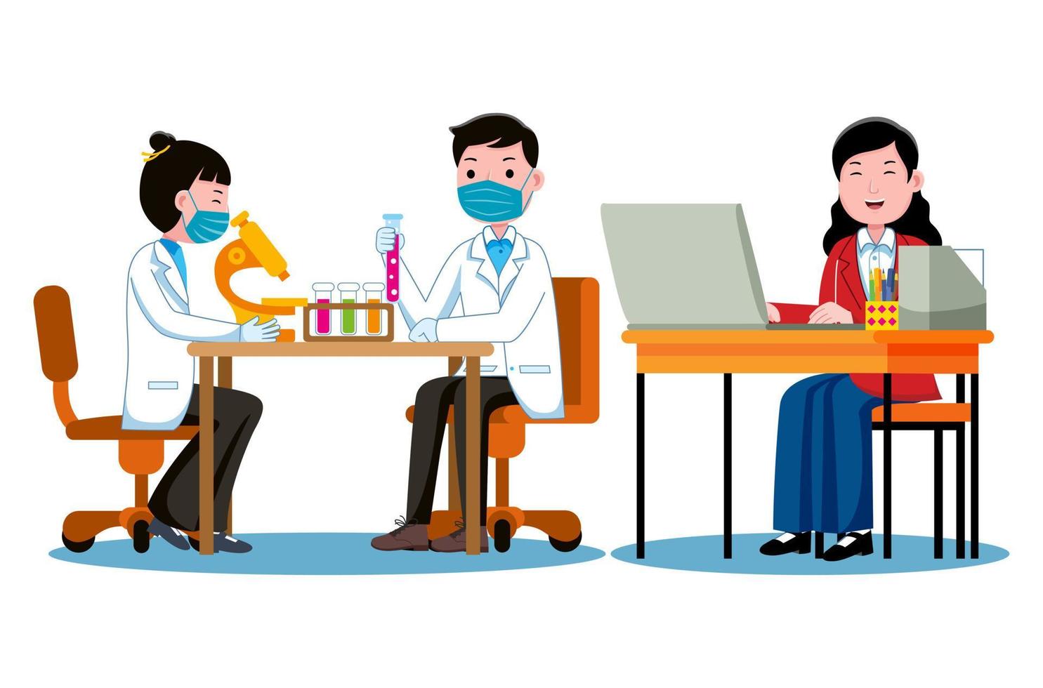 Set of professions characters and objects in flat design style vector