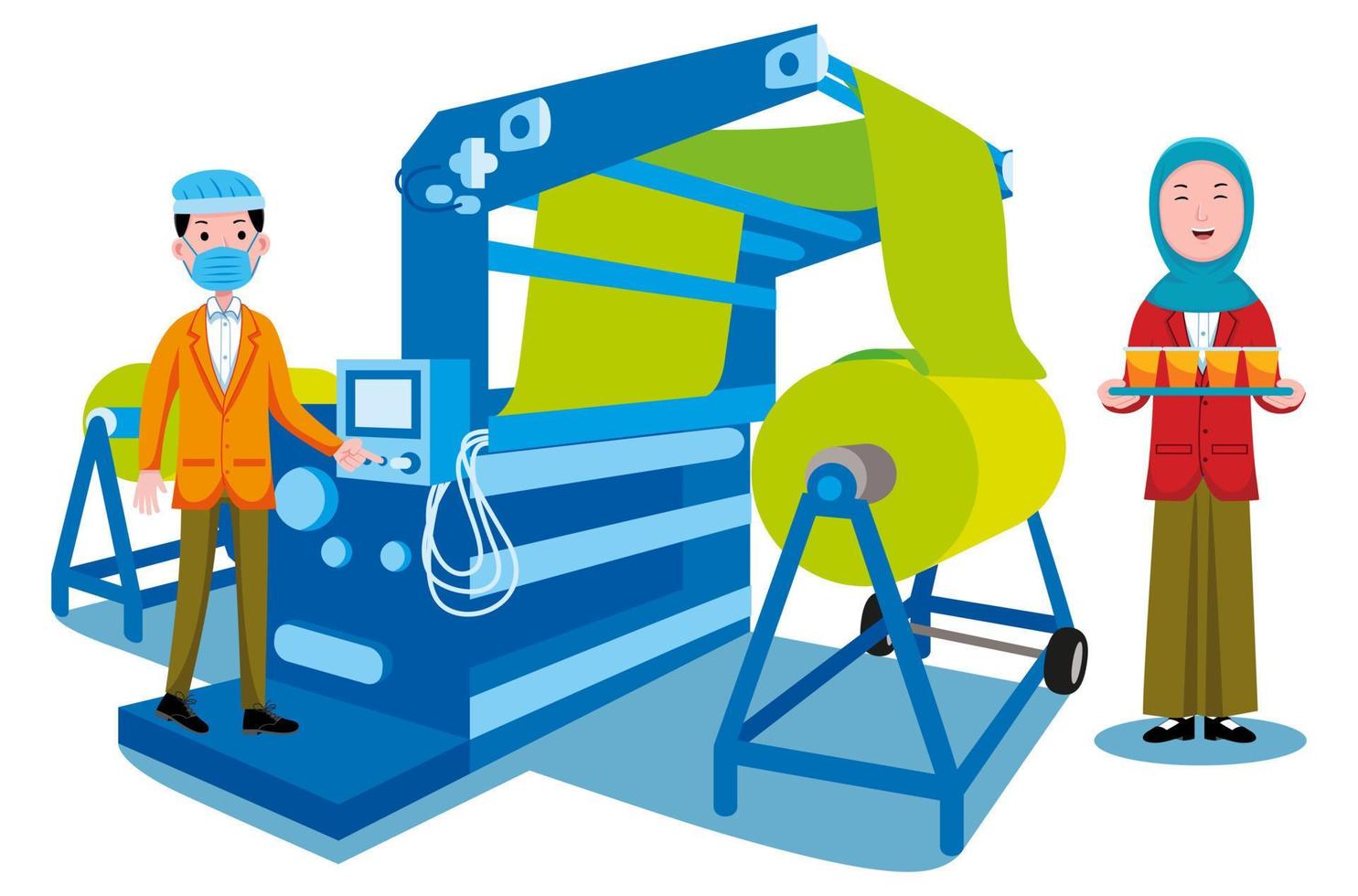 Set of professions characters and objects in flat design style vector