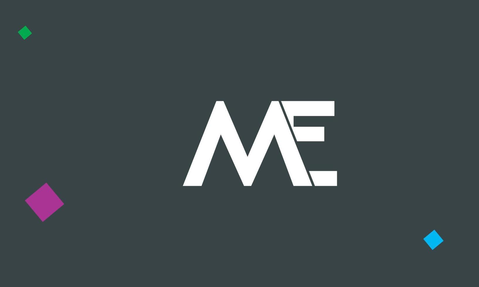 alfabeto letras iniciales monograma logo me, em, m y e vector