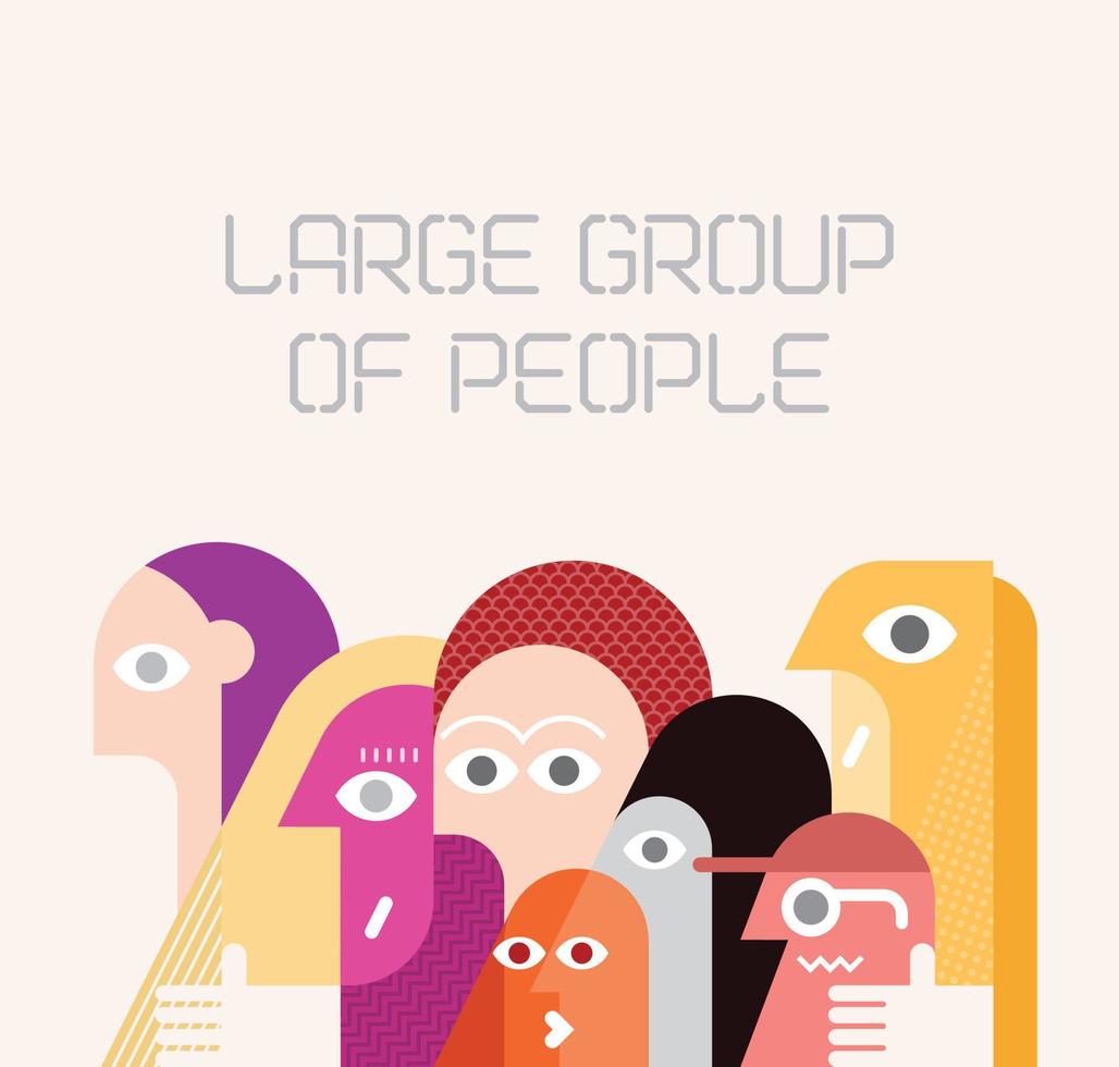 Large Group Of People vector