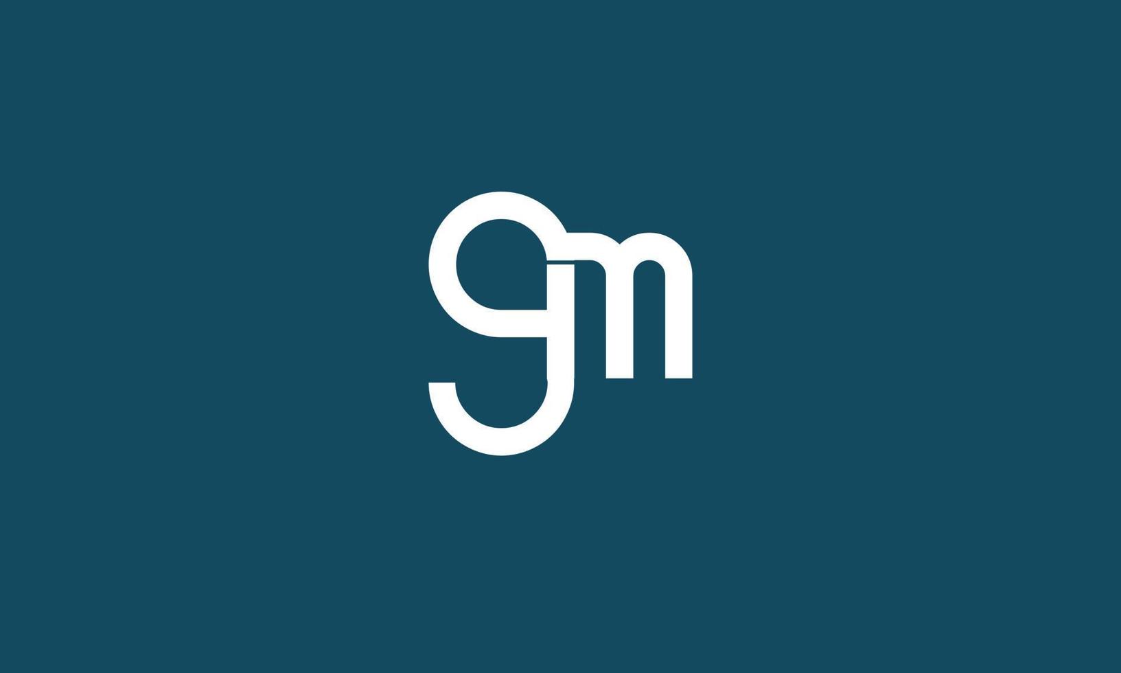 letras del alfabeto iniciales monograma logo gm, mg, g y m vector
