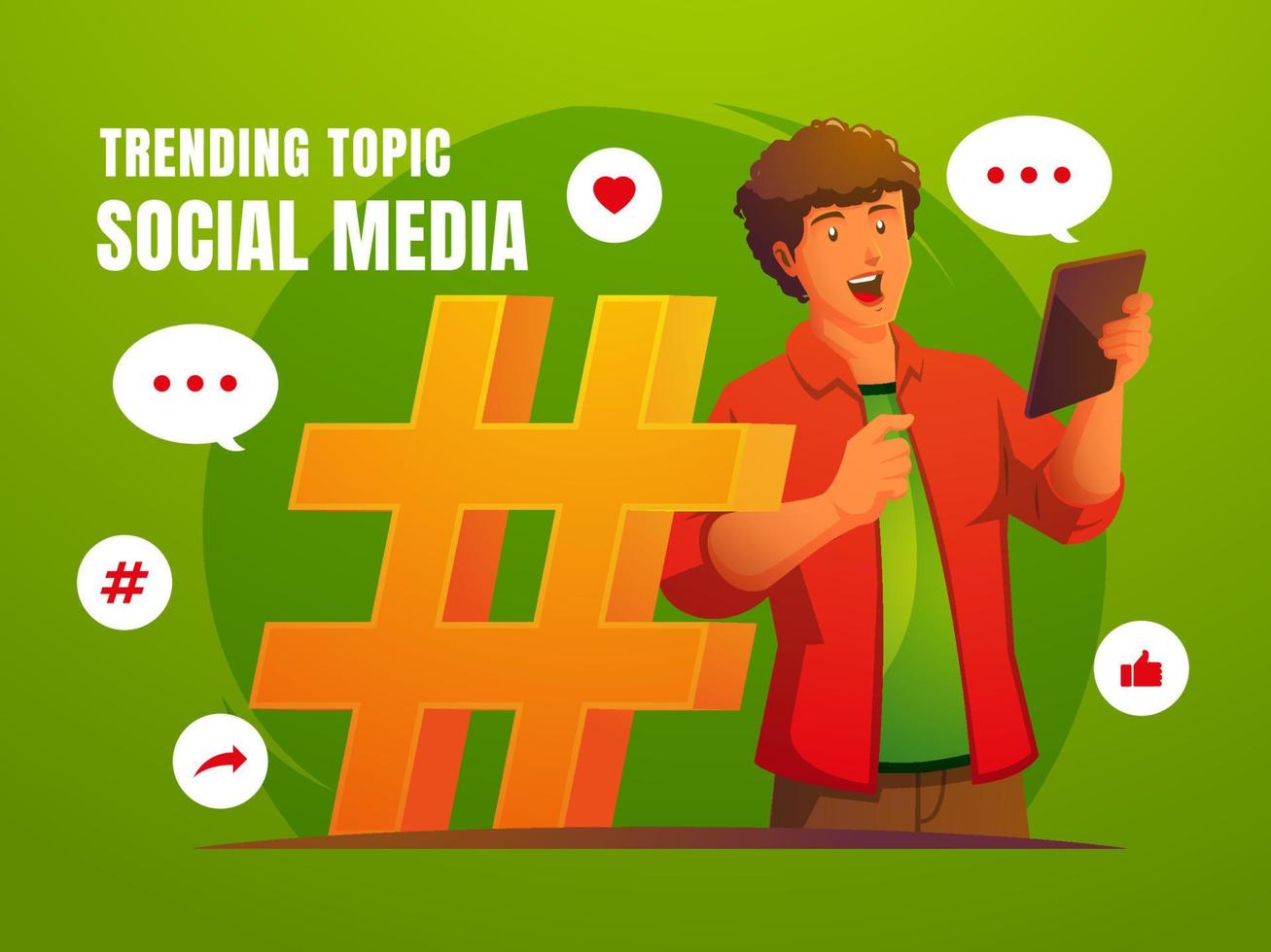 trending topic social media concept 11229941 Vector Art at Vecteezy