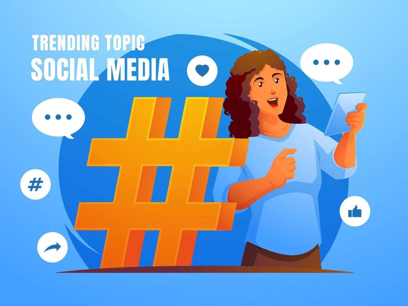 tema de tendencia concepto de redes sociales vector