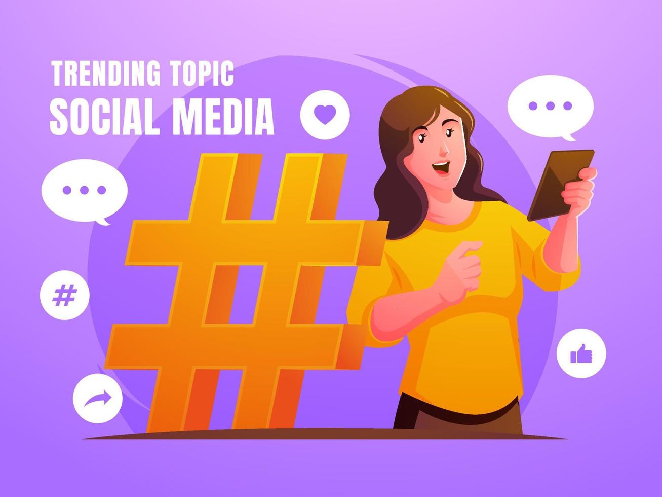 trending topic social media concept vector