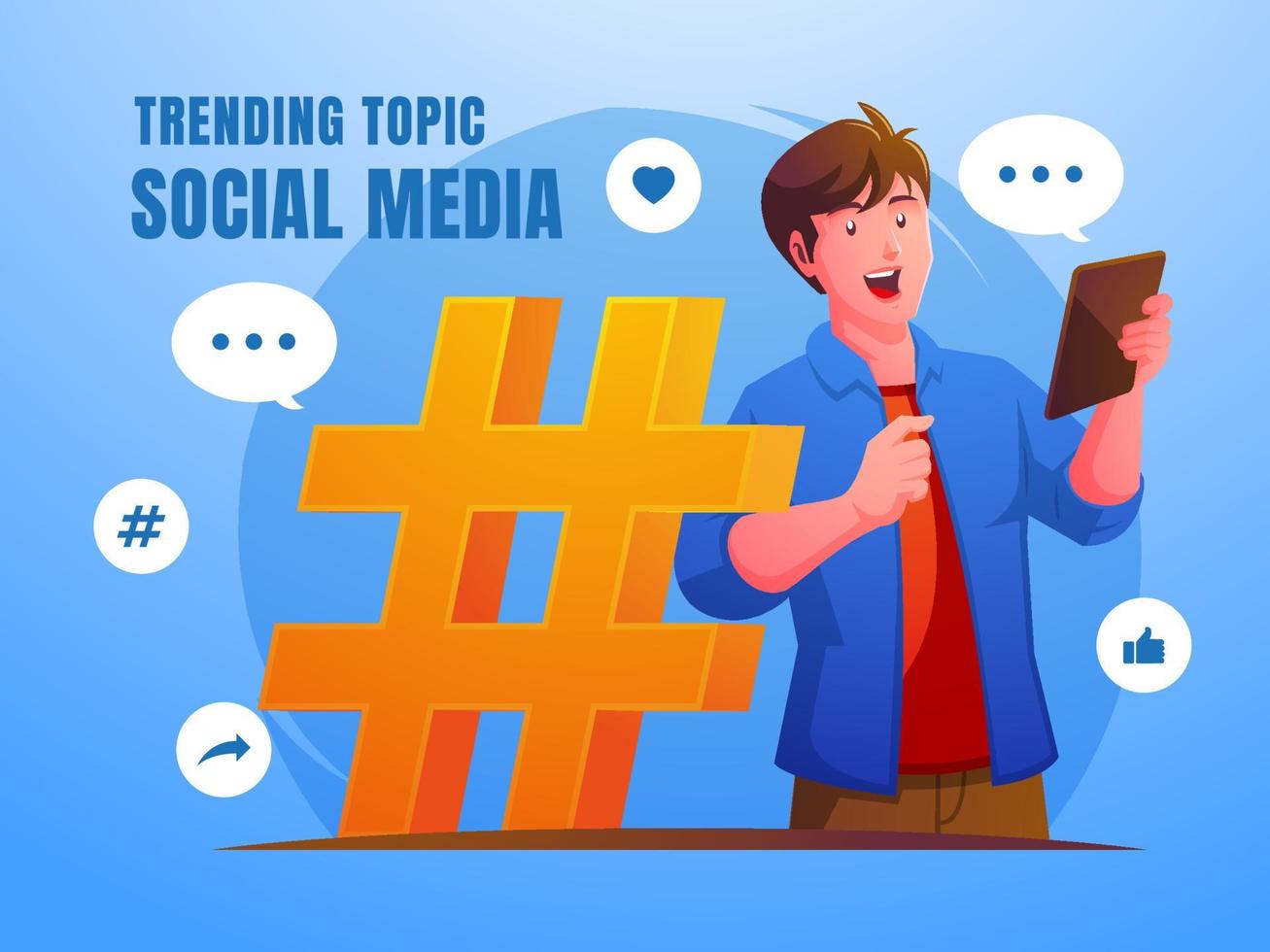 trending topic social media concept vector