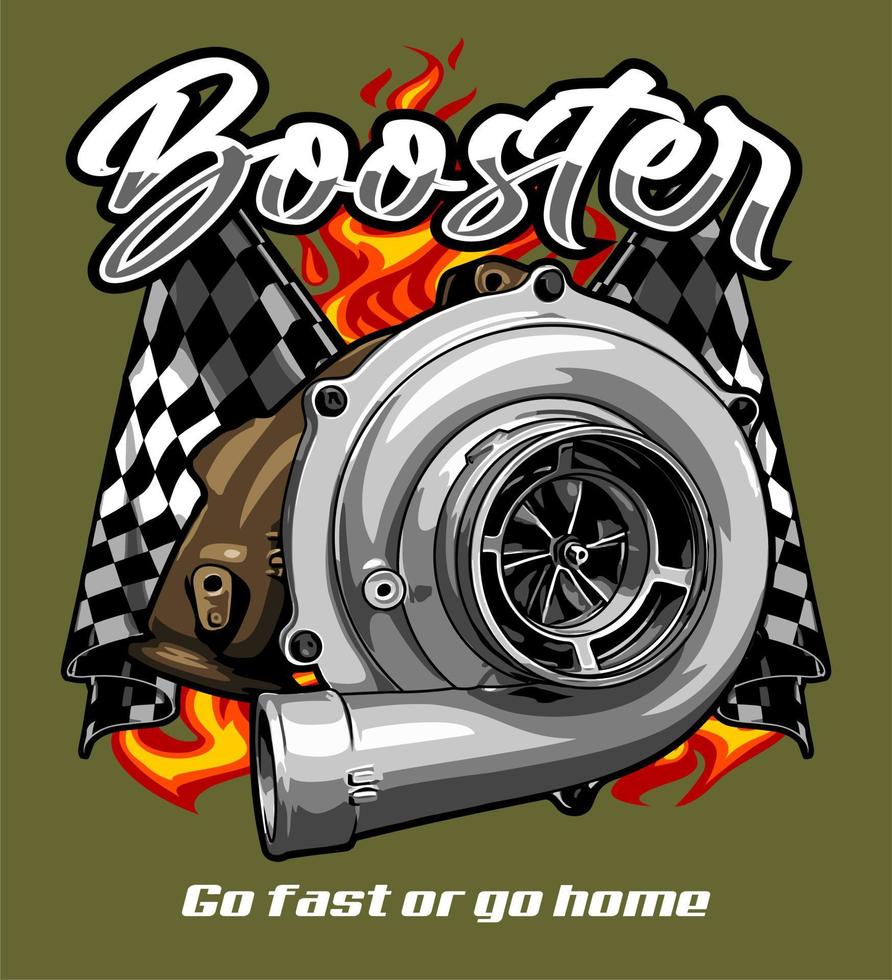 turbo kit and flag vector