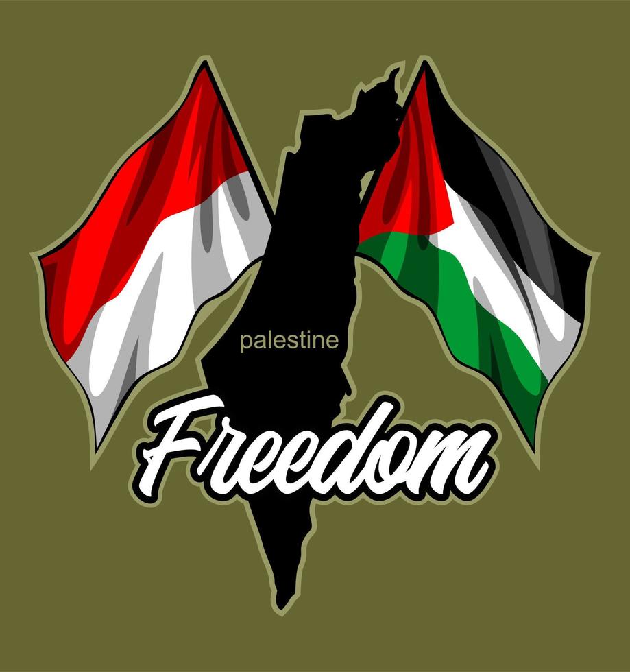 bandera indonesia y palestina vector