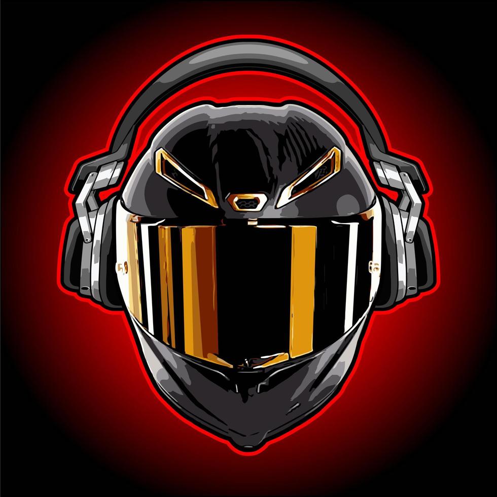 helmet wearing headphones vector