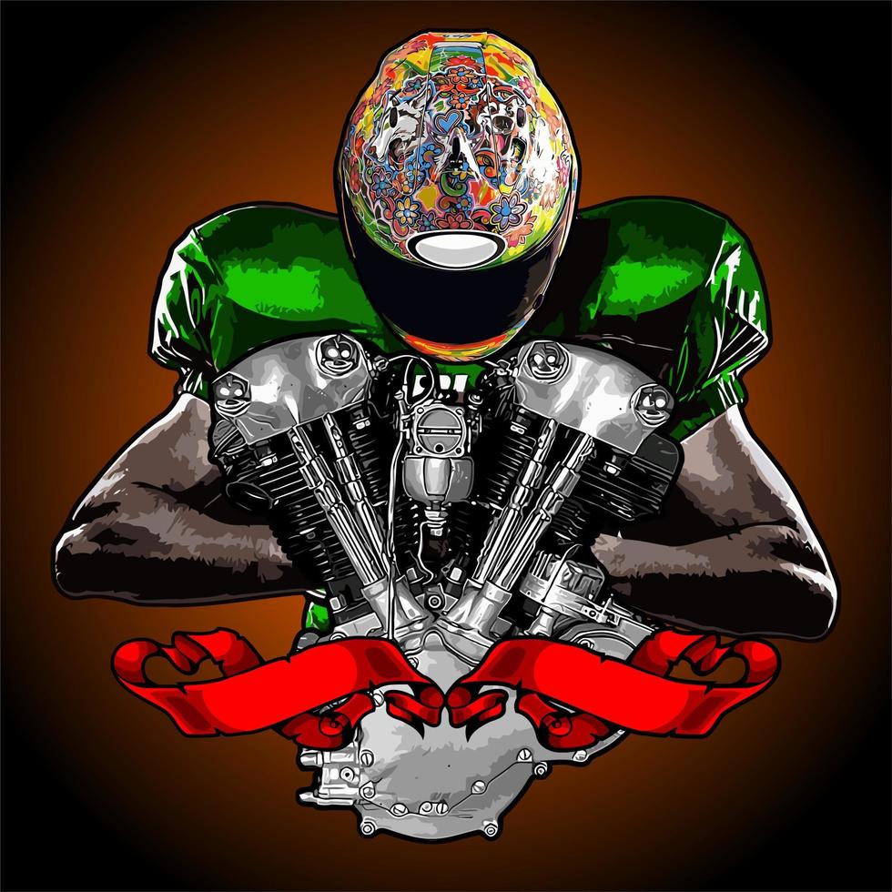 american football player with v twin engine vector