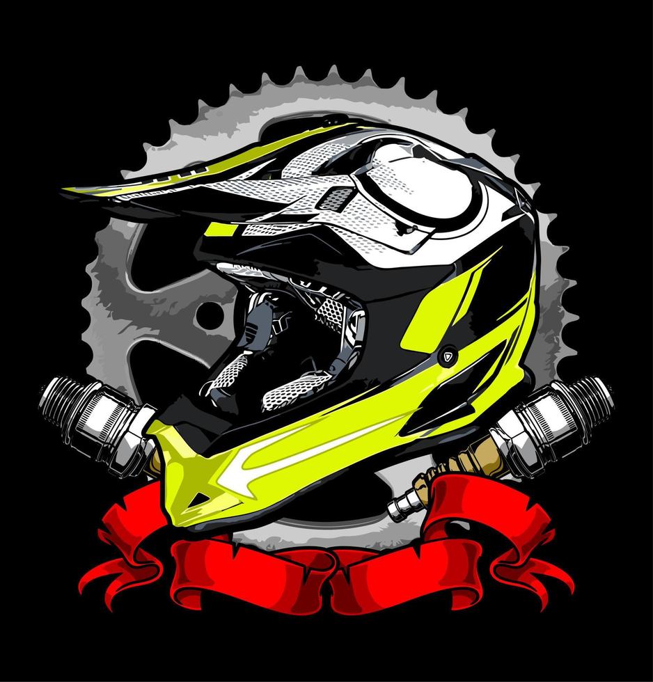 vector de casco de moto