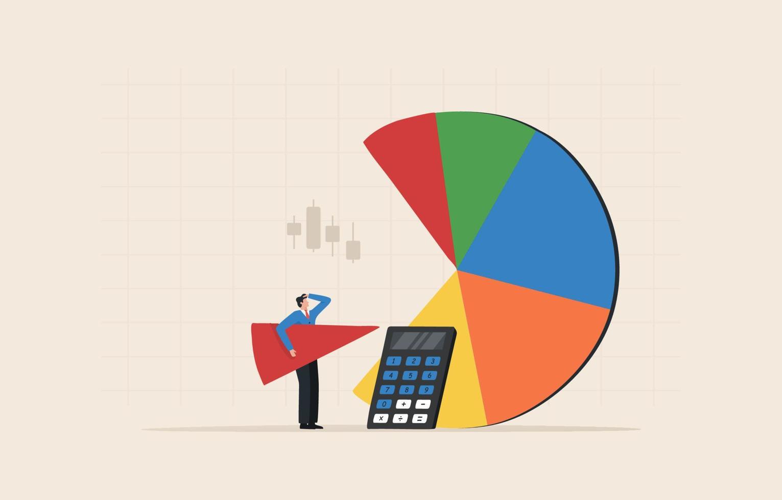 Adjust strategy to cope with changing market conditions. Stock market volatility or fund. Economic crisis. Effects of inflation. Businessmen or investors adjust their investment portfolios. vector