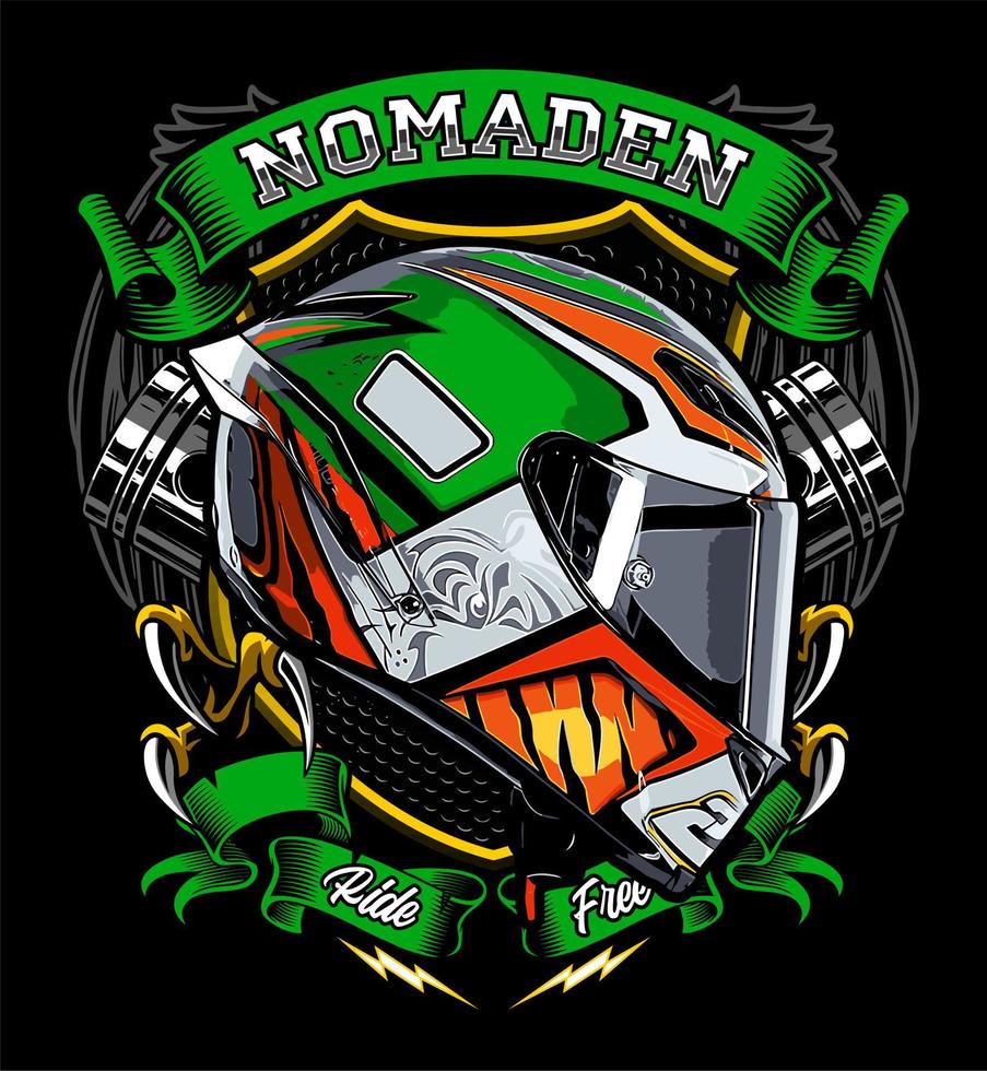 vector de casco de moto