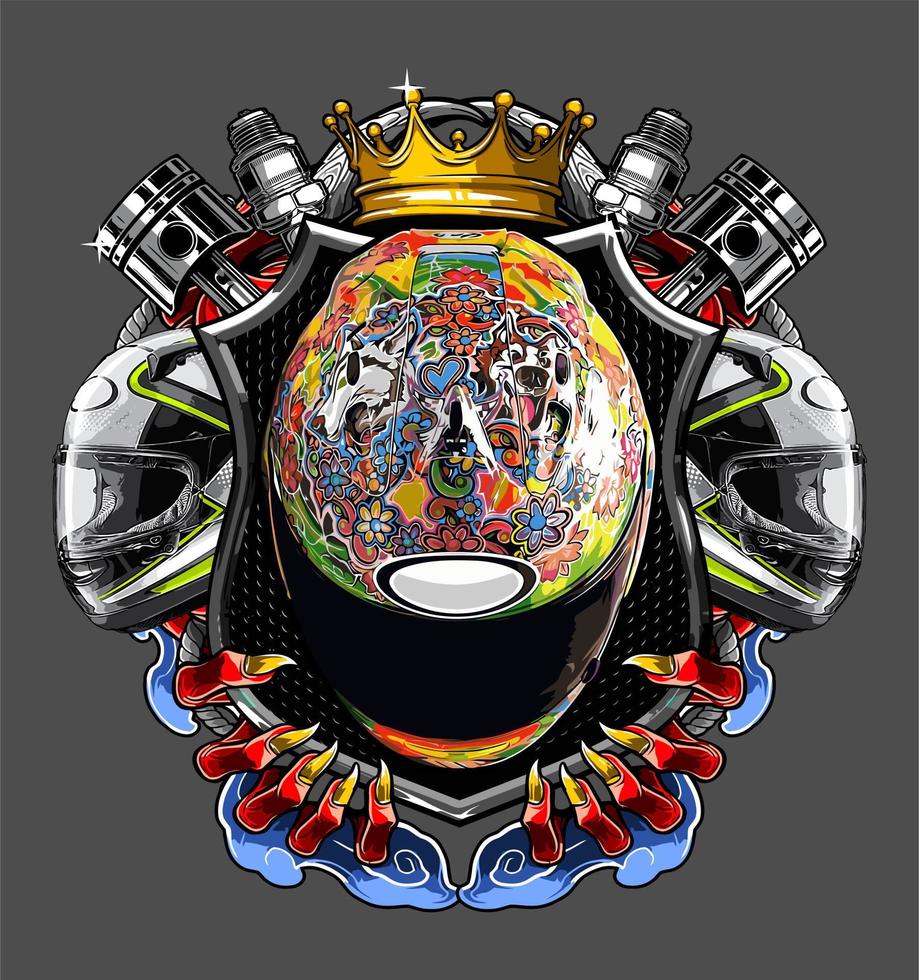 helmet with shield vector template