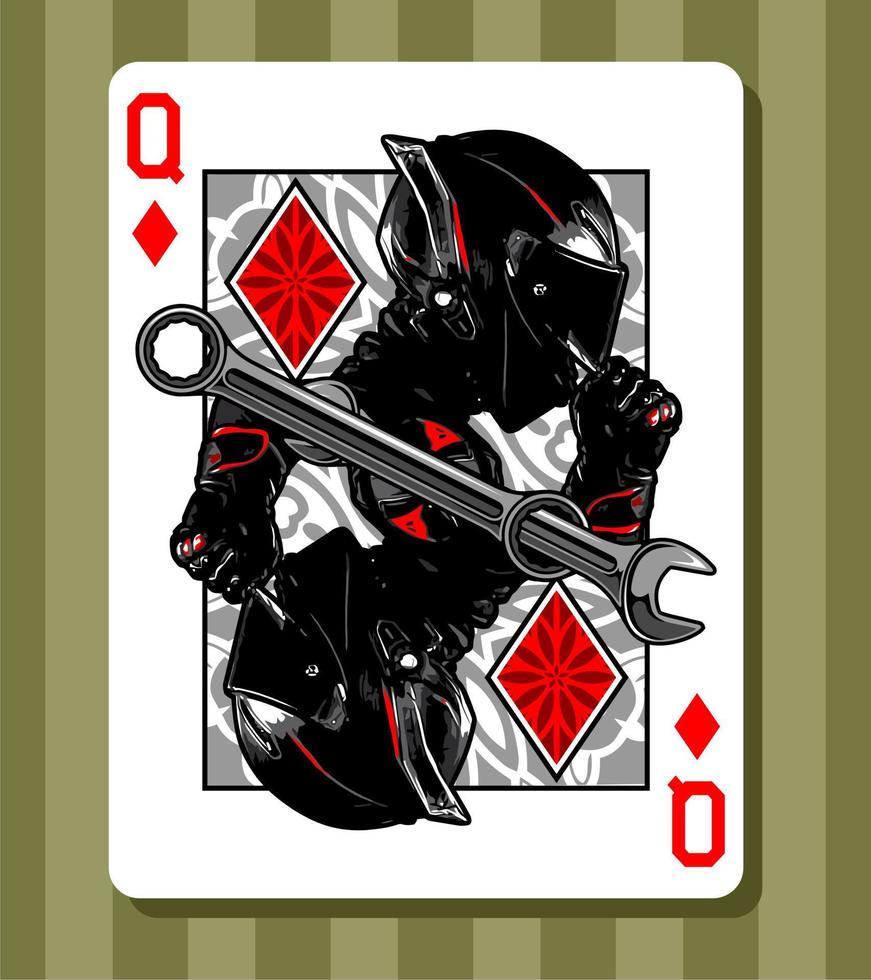 biker style jack card vector
