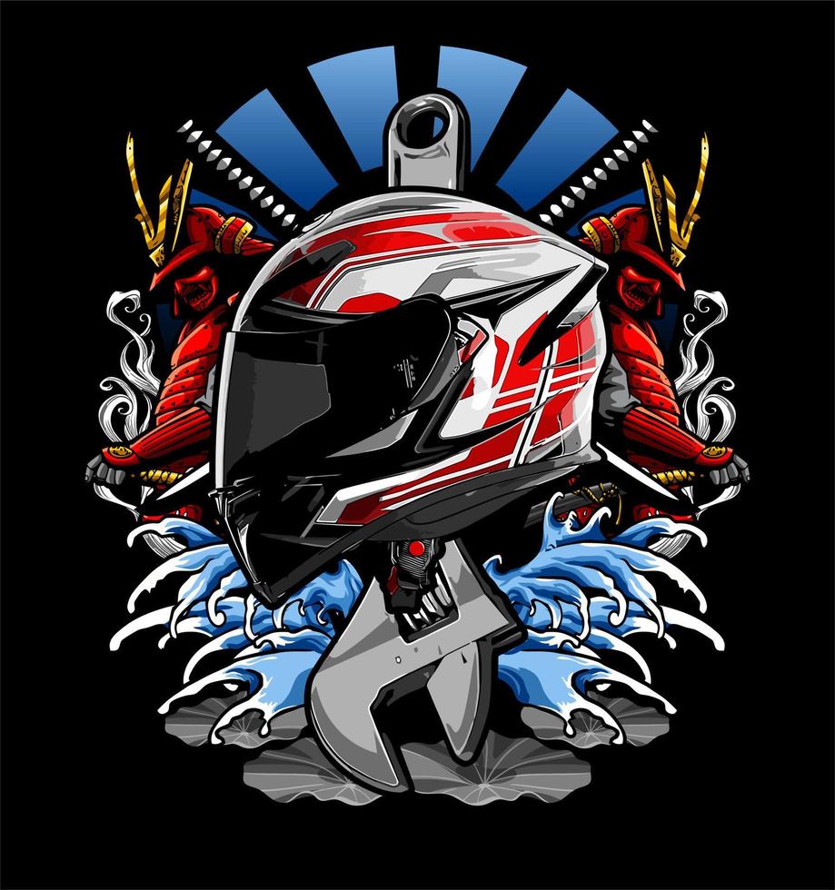 vector de casco de moto