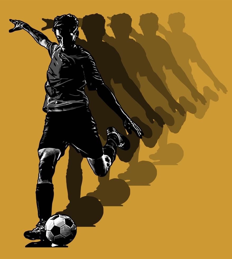 football player in action vector