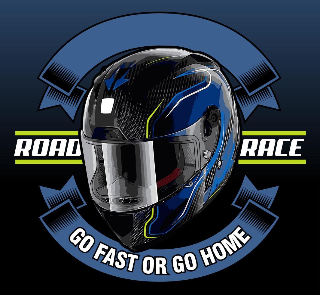 motorcycle helmet and ribbon vector