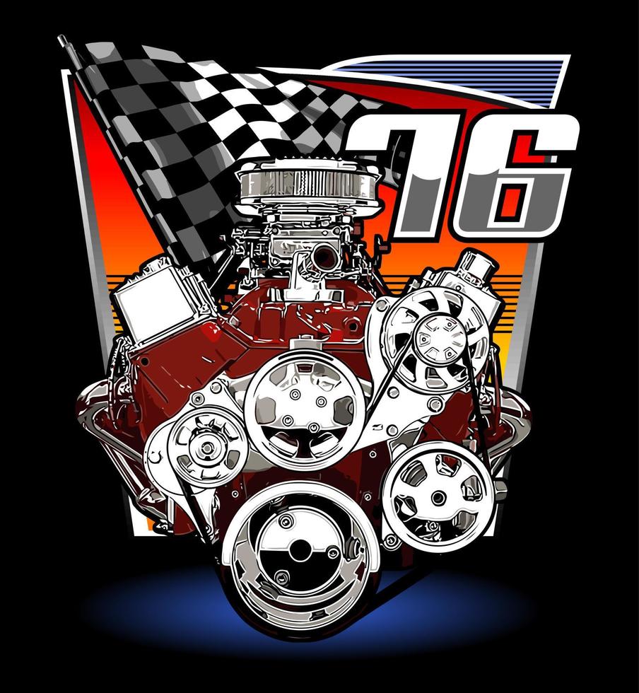 car engine racing vector