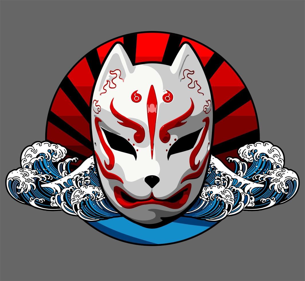 traditional japanese mask vector