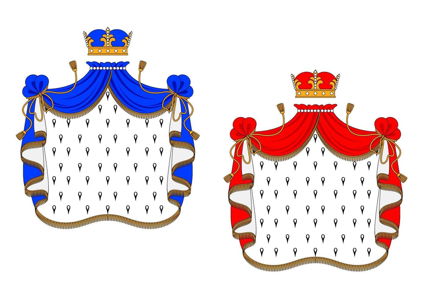 Red and blue royal mantles vector