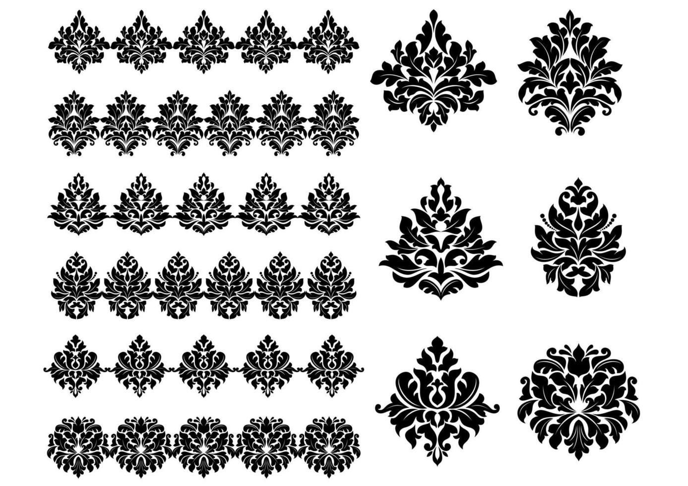 elementos de diseño floral y foliar vector