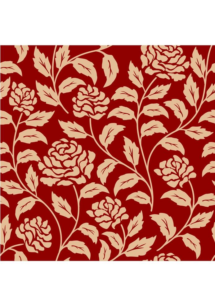 Red floral seamless pattern vector