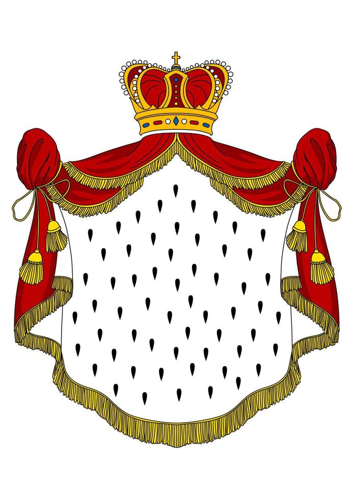Medieval royal mantle vector