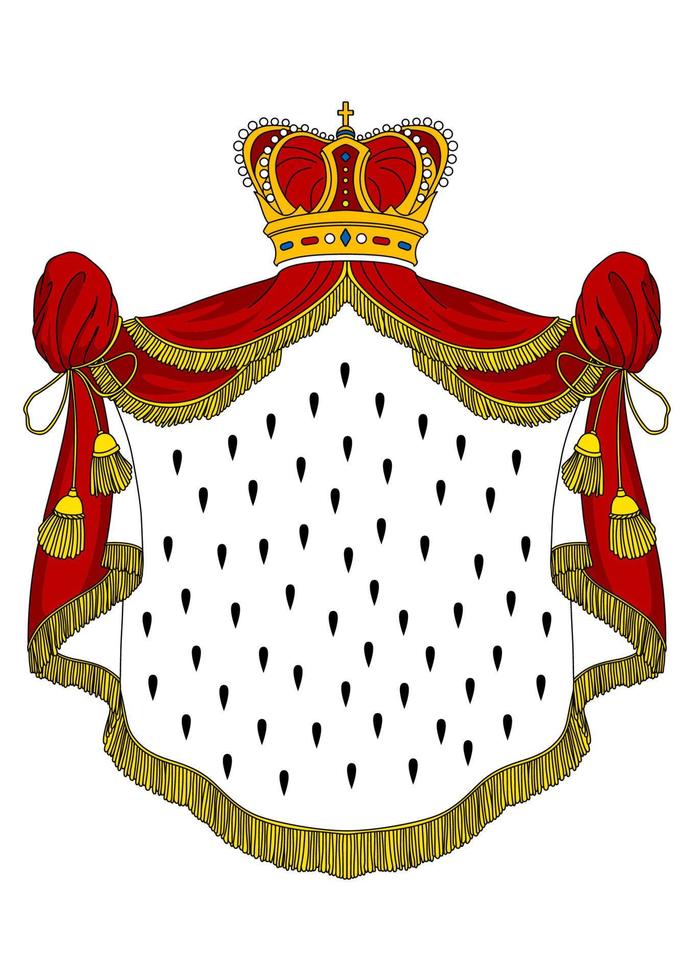 Medieval royal mantle vector