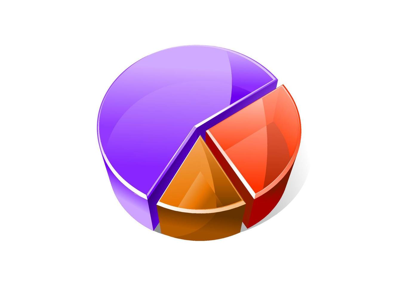 Colourful three dimensional pie graph vector