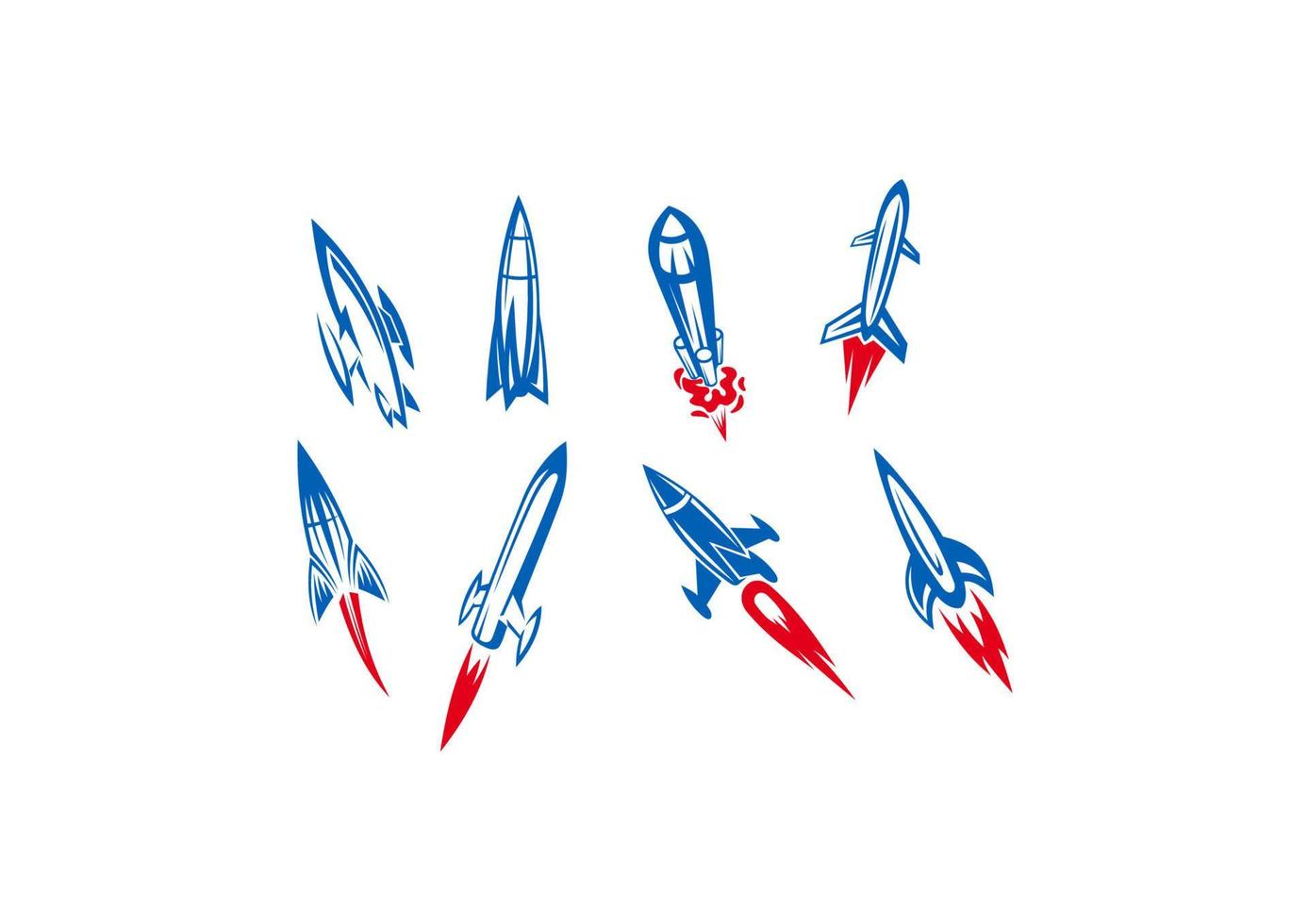 Rockets and missiles vector