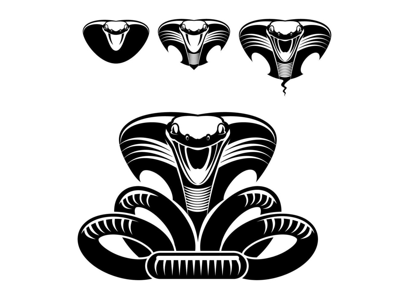 Snake cobra tattoo vector