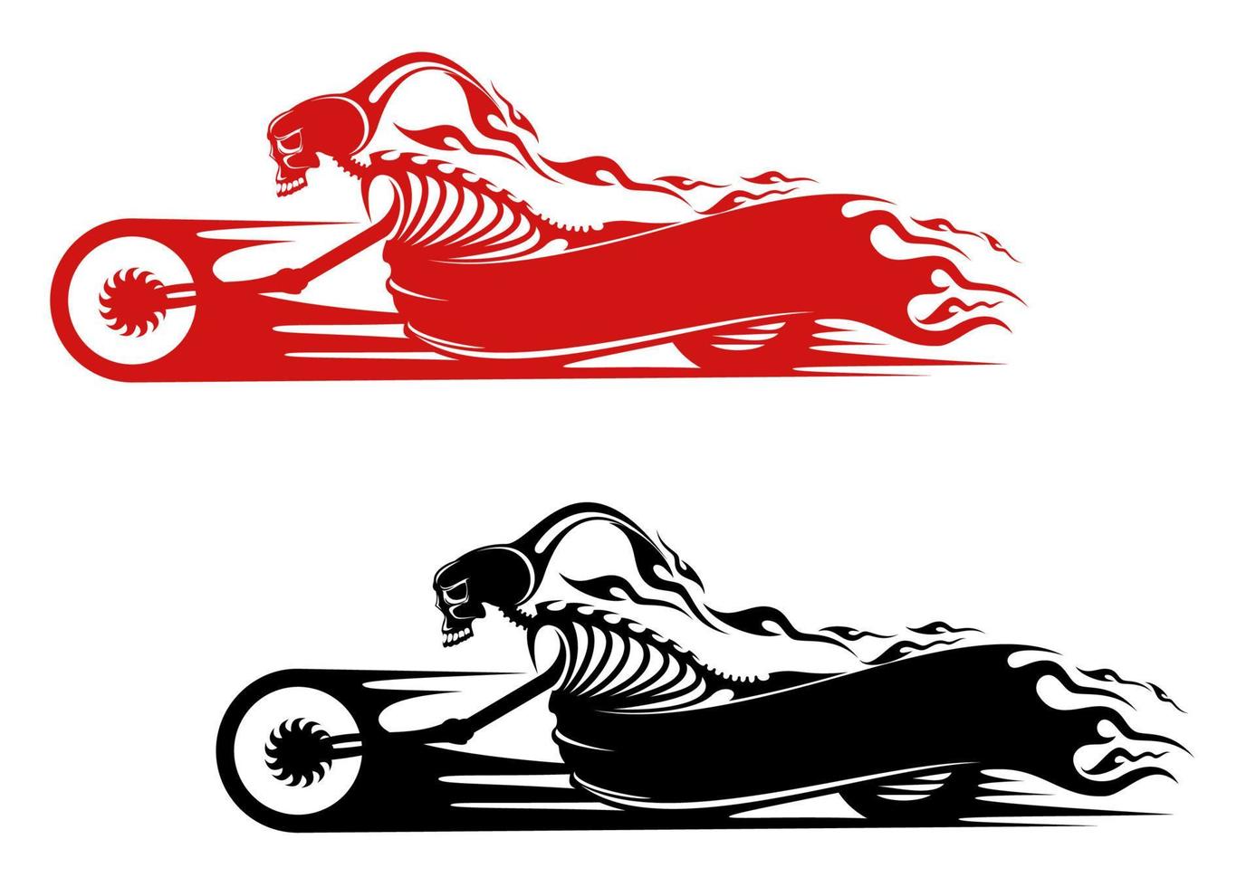 Death monster on motorcycle vector